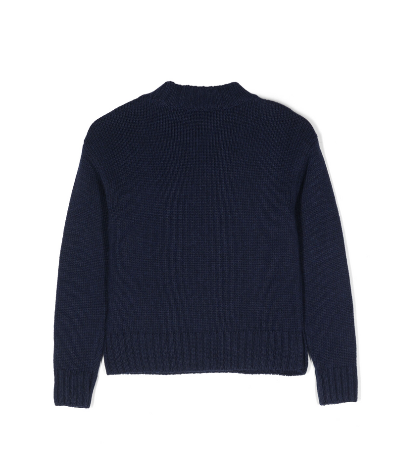 Ermanno Scervino Kids Navy Logo Patch Crew Neck Jumper