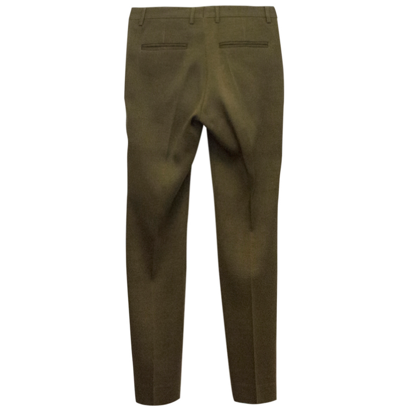Burberry Prorsum Olive Green Wool and Silk Blend Trousers