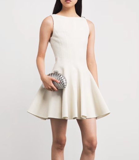 Maje Tweed Flared Mini Dress