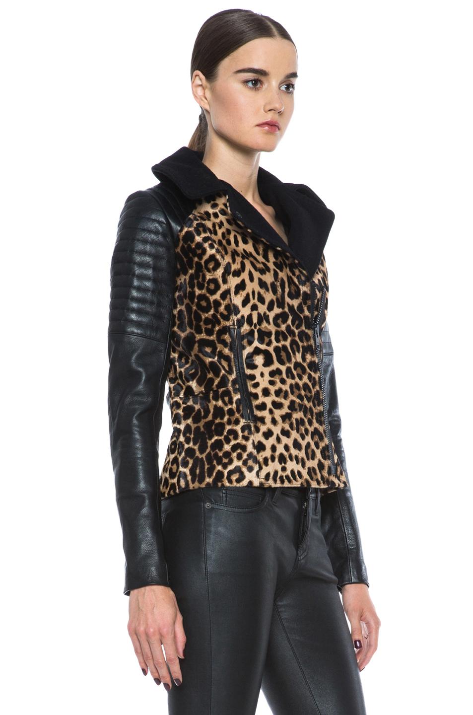 A.L.C. Lee Leopard Print Leather Jacket