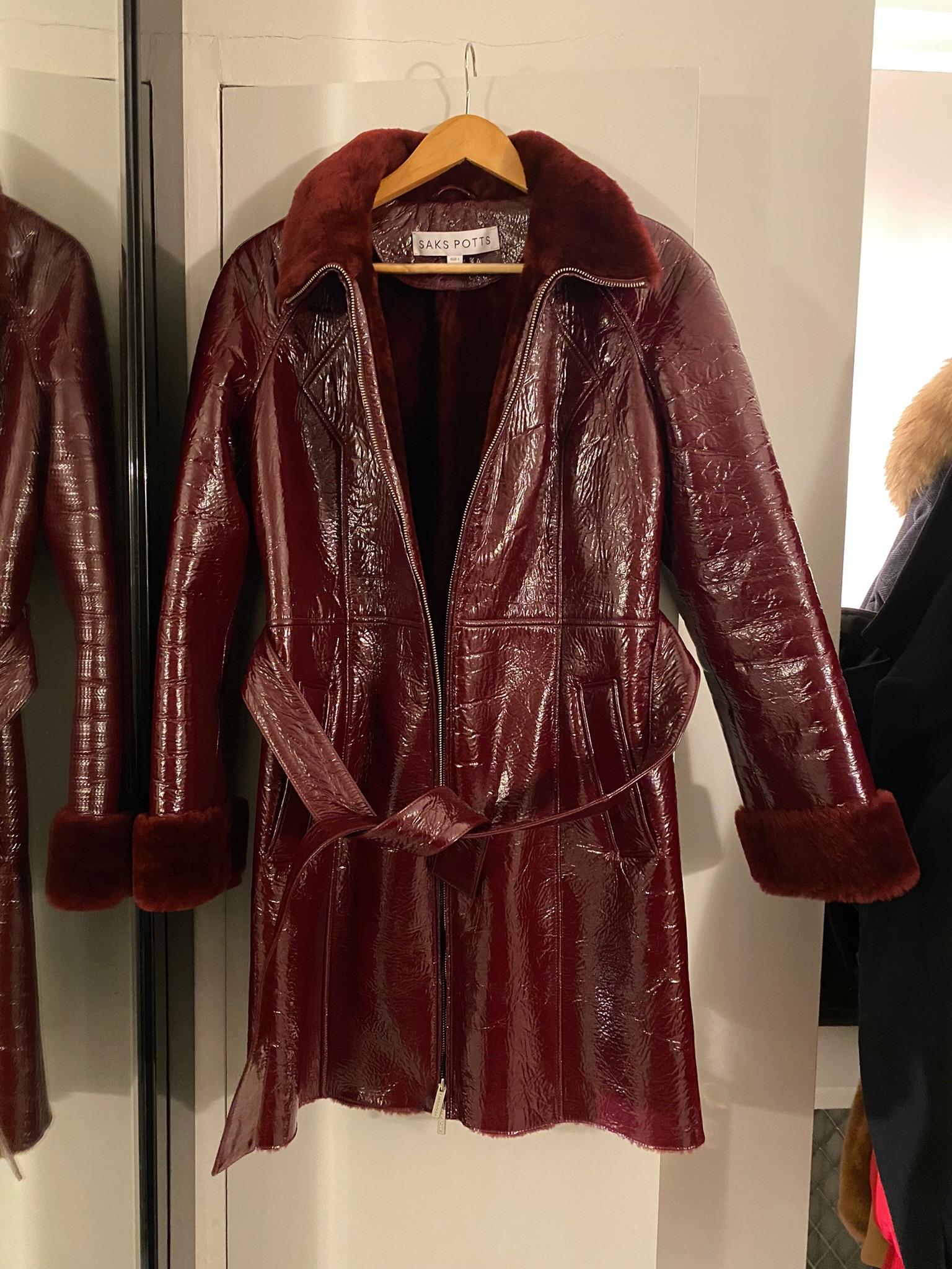 Burgundy Tuscan Lamskin Fusun Shearling Coat