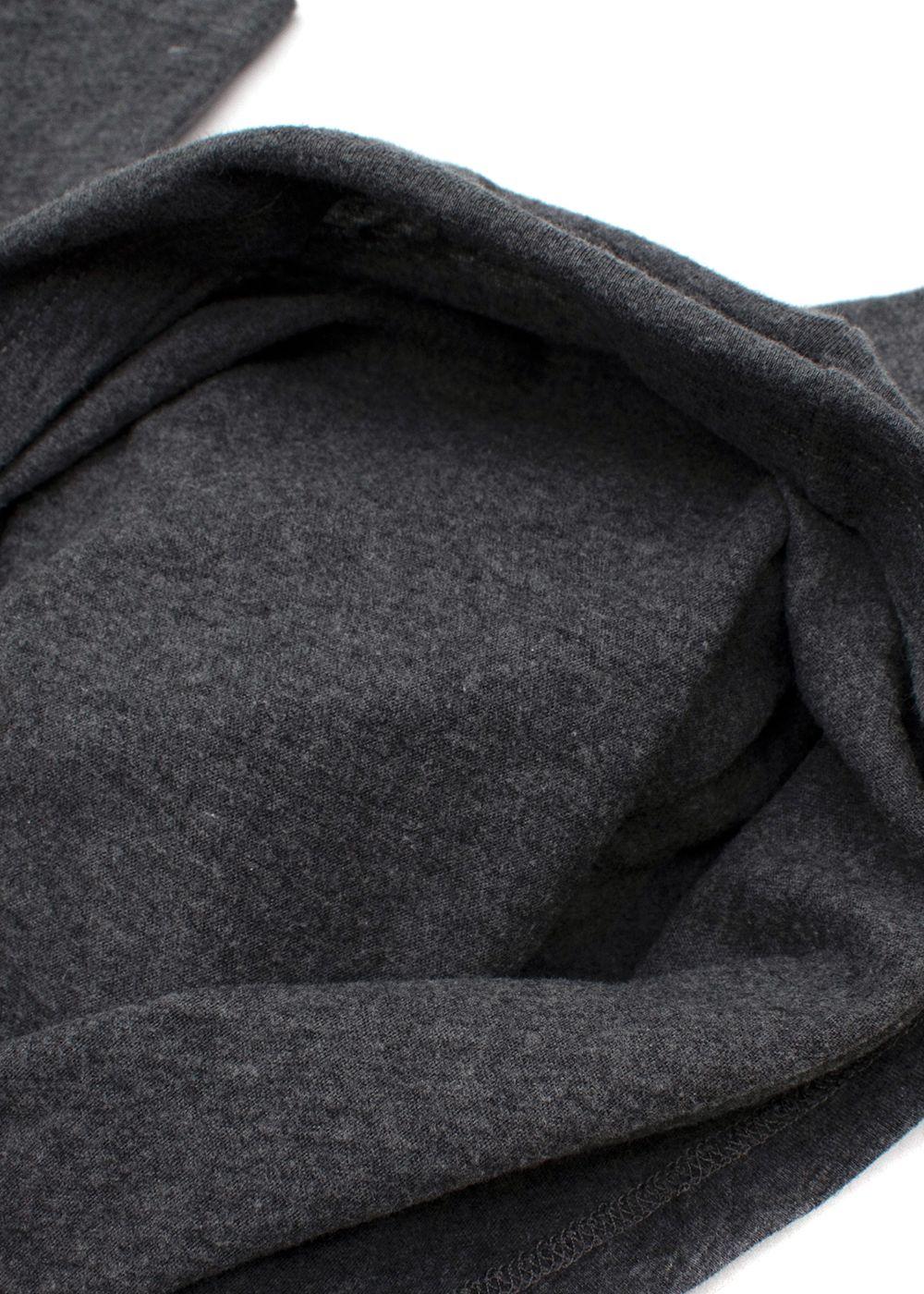 Grey Graphic Printed Long Sleeved Cotton T-Shirt