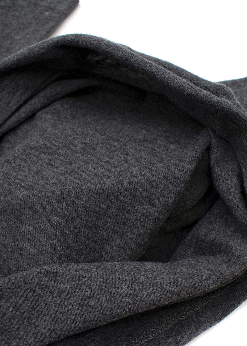 Grey Graphic Printed Long Sleeved Cotton T-Shirt