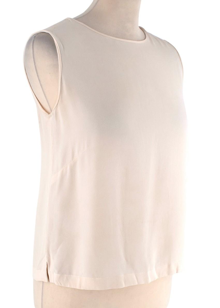 Chanel Cream Silk Sleeveless Shell Top