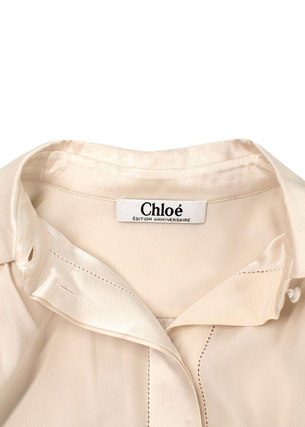 Chloe Cream Silk Long Sleeve Blouse