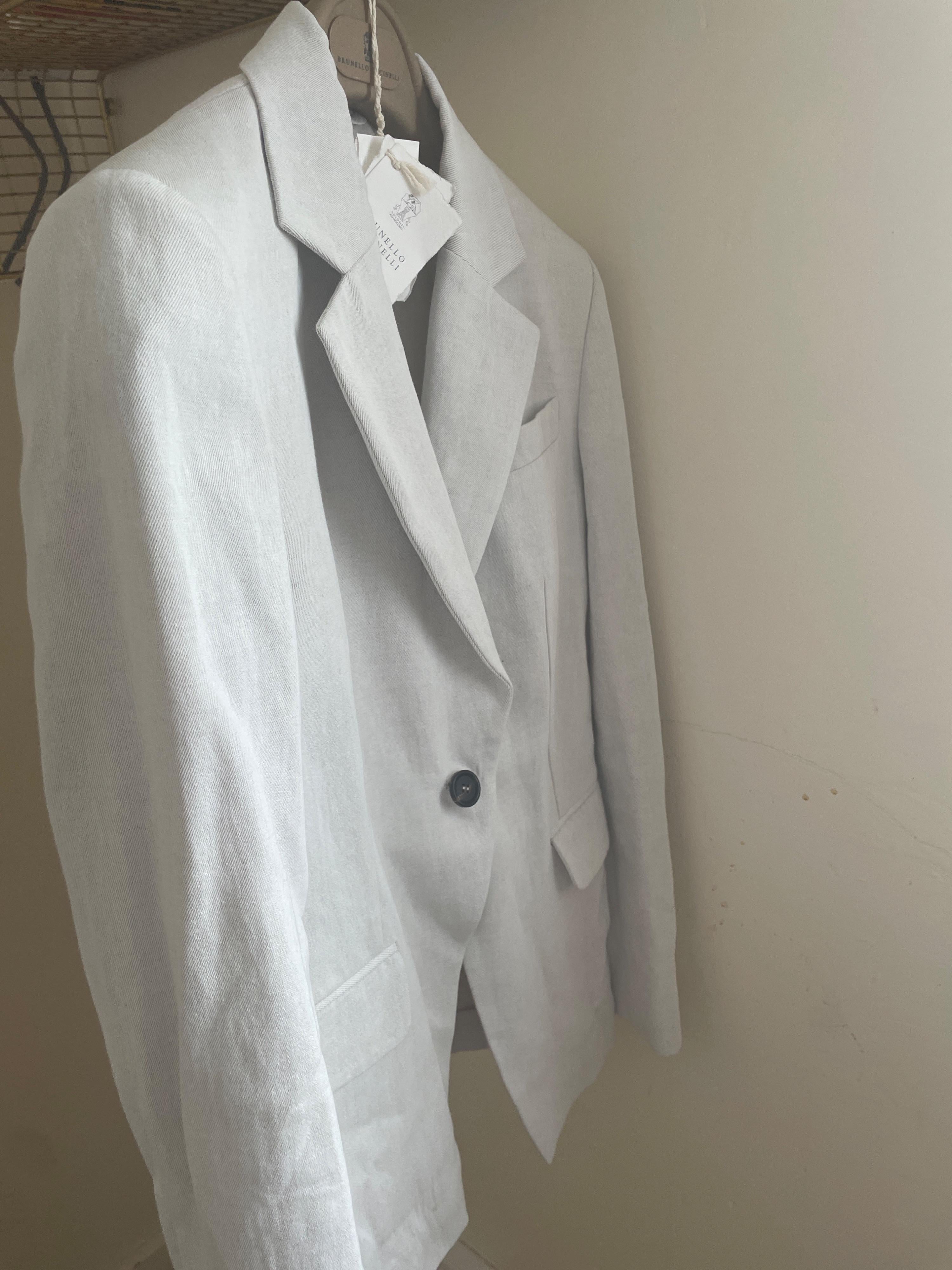 Single Breasted Cotton And Linen Blazer