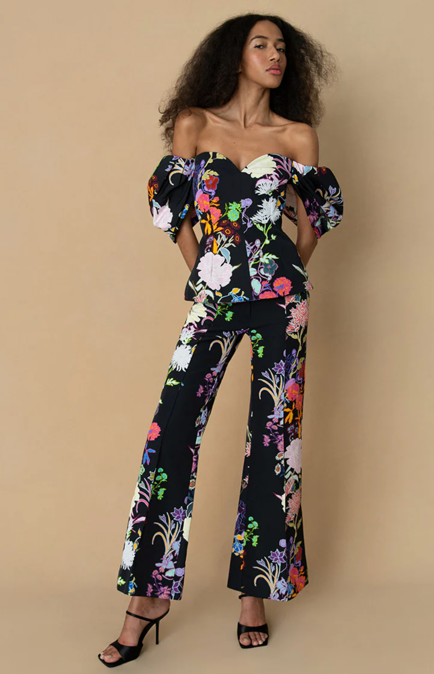 Borgo De Nor Morgan Taffeta Jardin Black Trousers