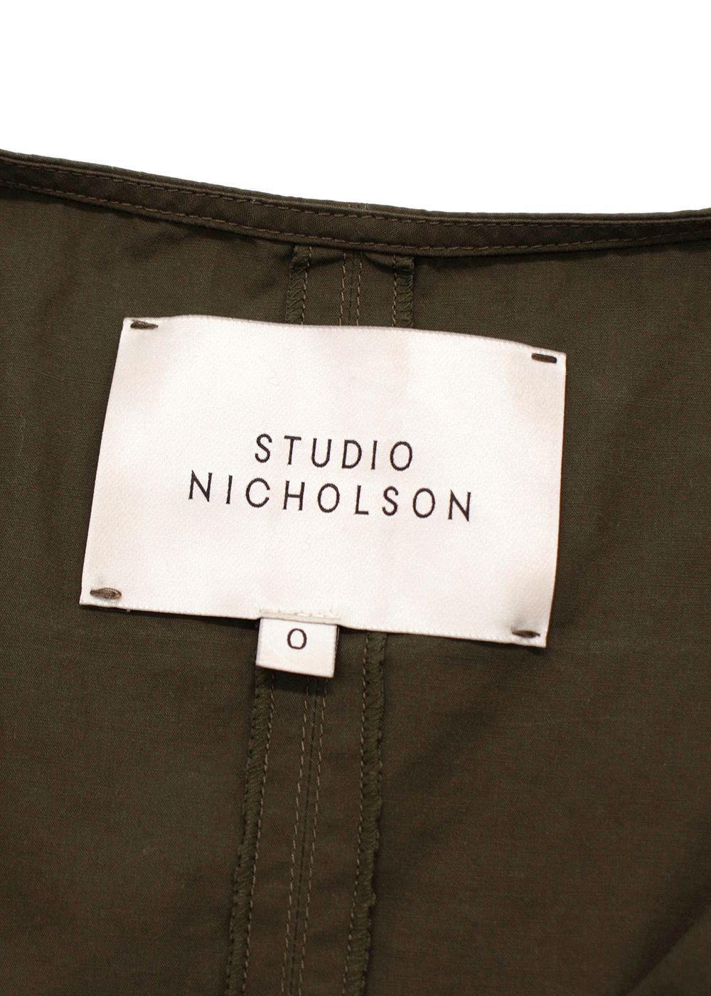 Studio Nicholson Cotton Poplin Olive Midi Dress