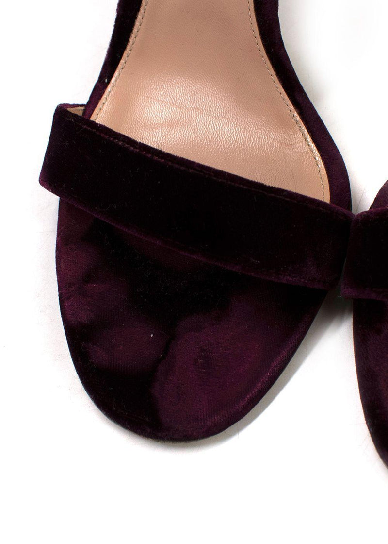 Gianvito Rossi Bordeaux Velvet Portofino Sandals