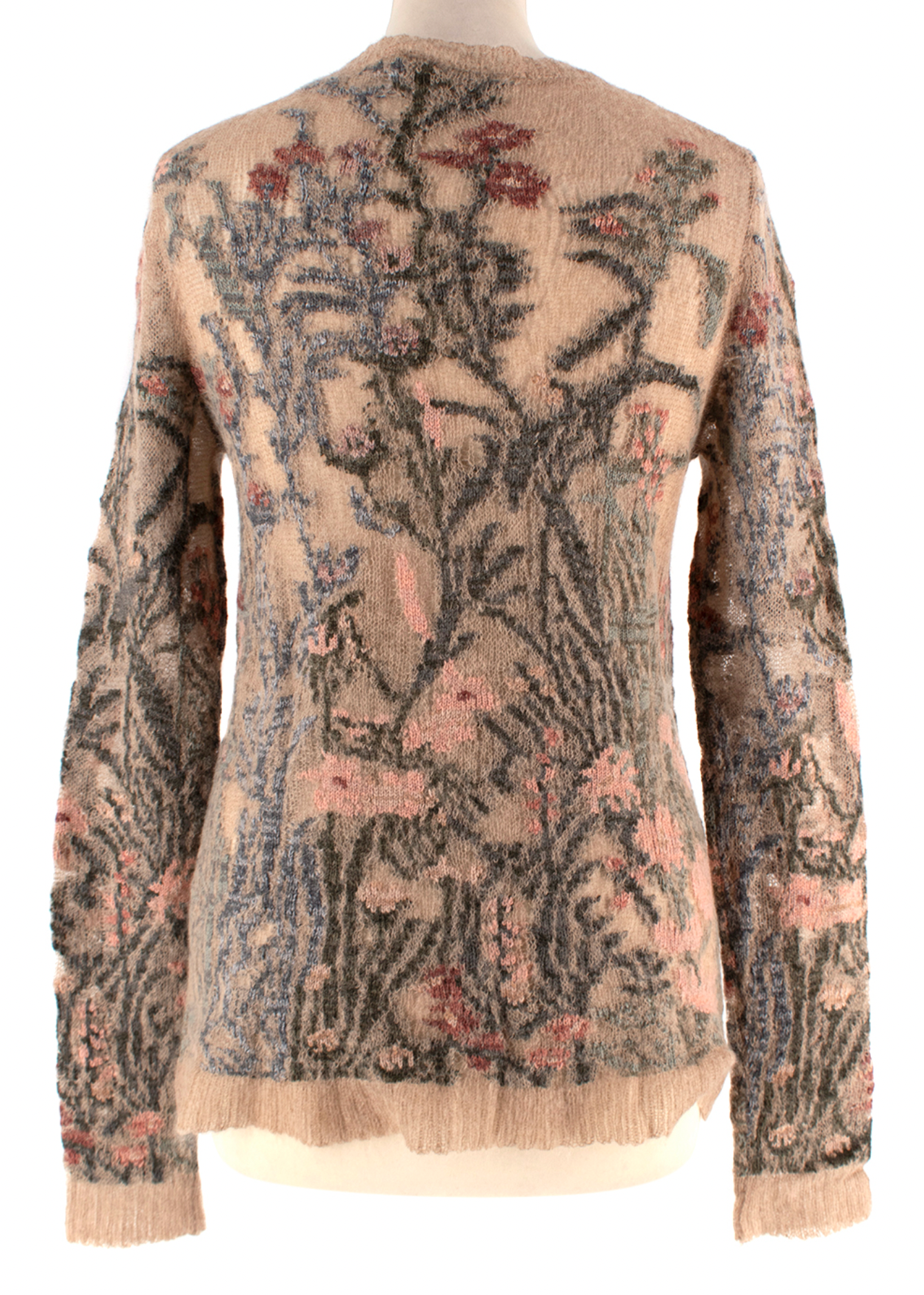 Dior  Beige Floral Mohair Blend Jumper