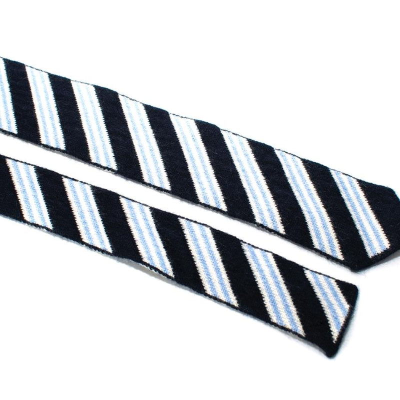 Eddy Monetti Blue Striped Cashmere Tie
