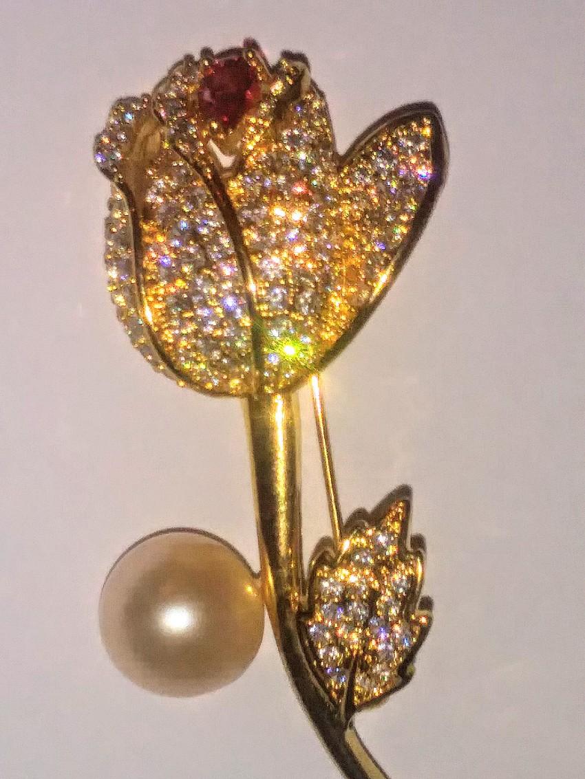 Bespoke Crystal Embellished Rose Brooch