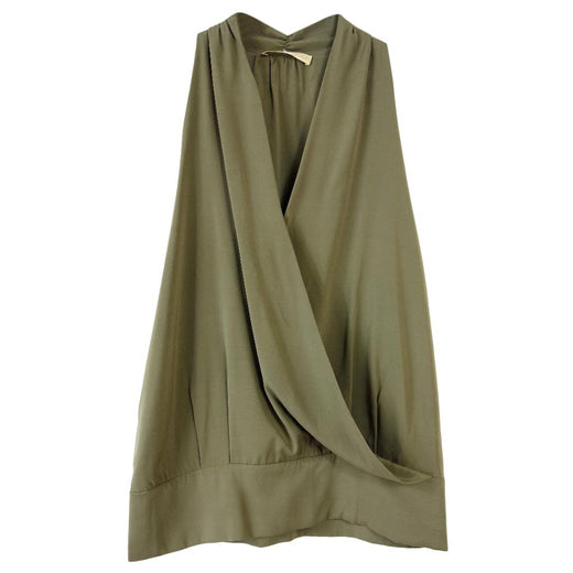 Ramy Brook Green Sleeveless Silk Wrap Style Top