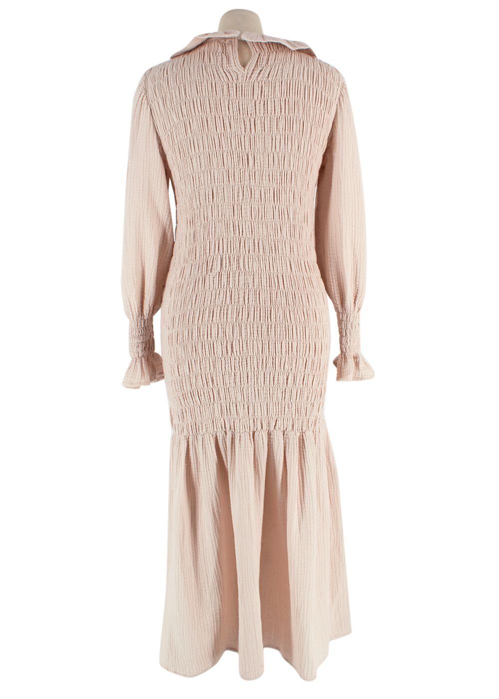 Maria De La Orden Beige Aleria Collared Dress