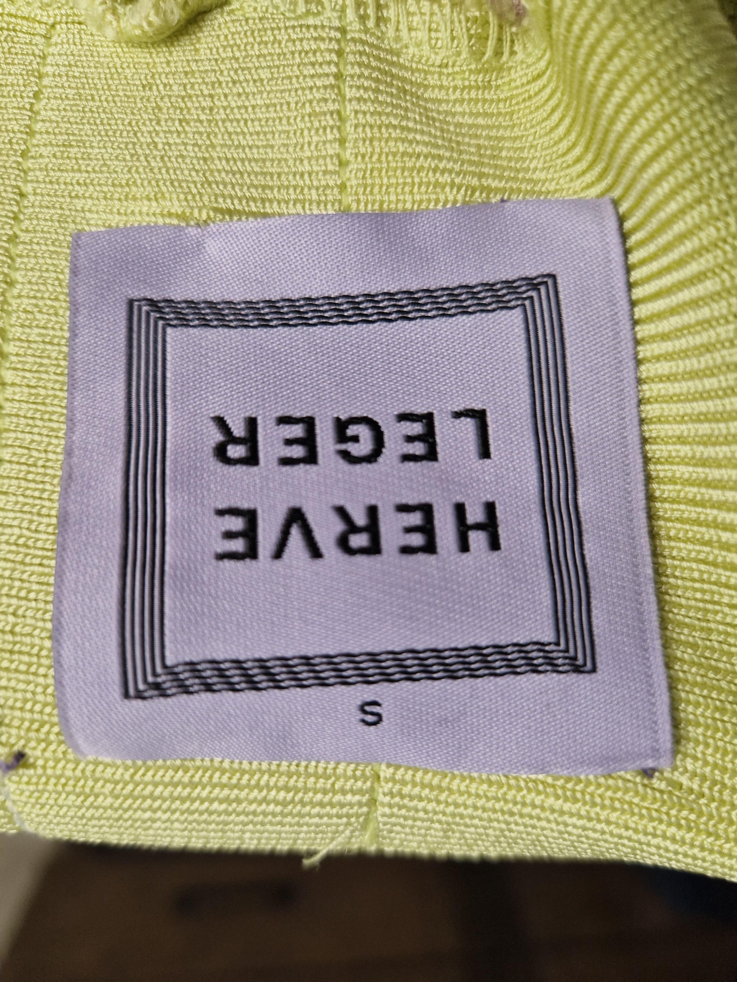 yellow & beige stretch-knit bandage dress