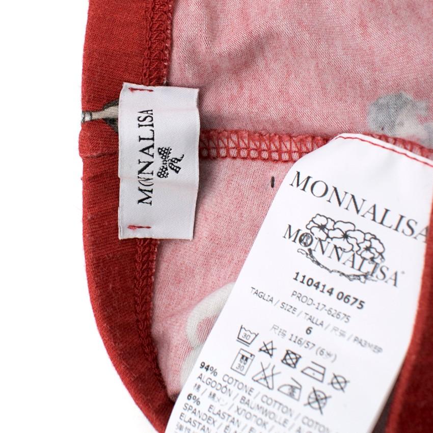 Monnalisa Girls 6Y Red Horse Riding Print Leggings