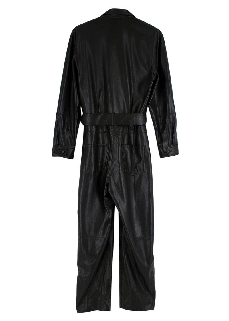 Ashton Black Faux Leather Jumpsuit