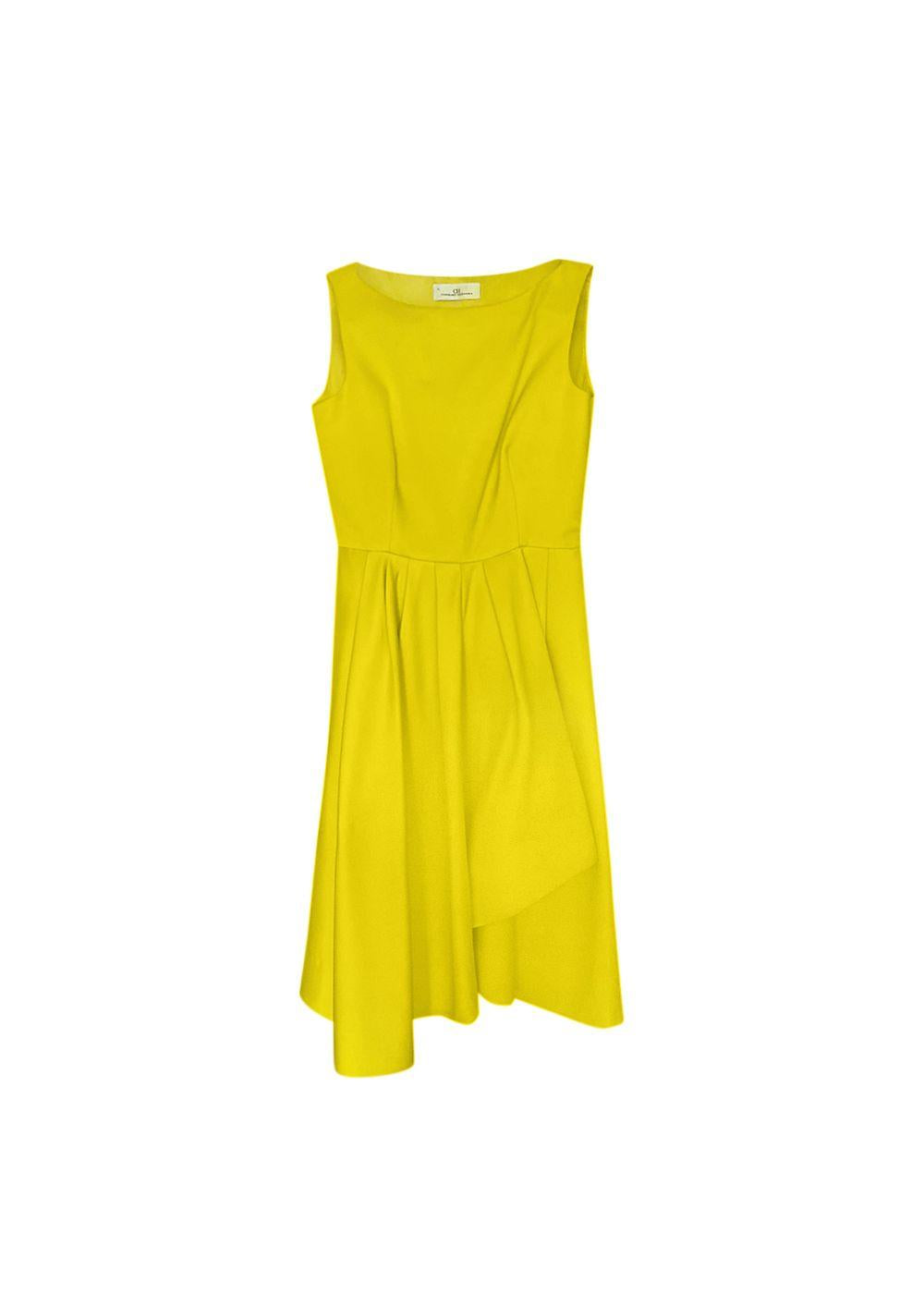 Yellow Sleeveless Asymmetric Dress