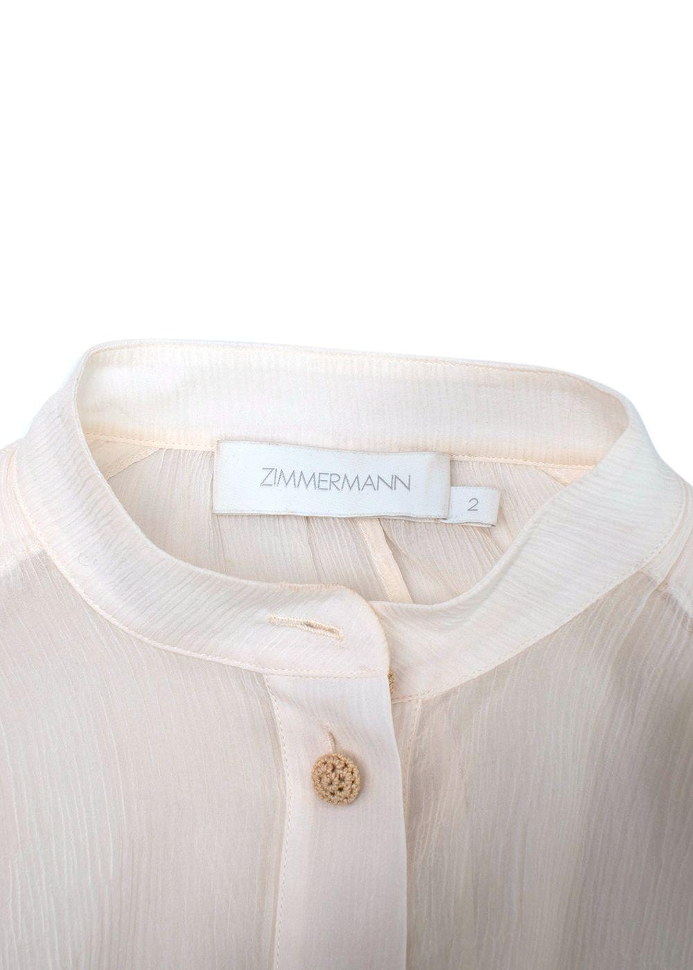 Zimmerman White Sheer Freja Midi Shirt Dress