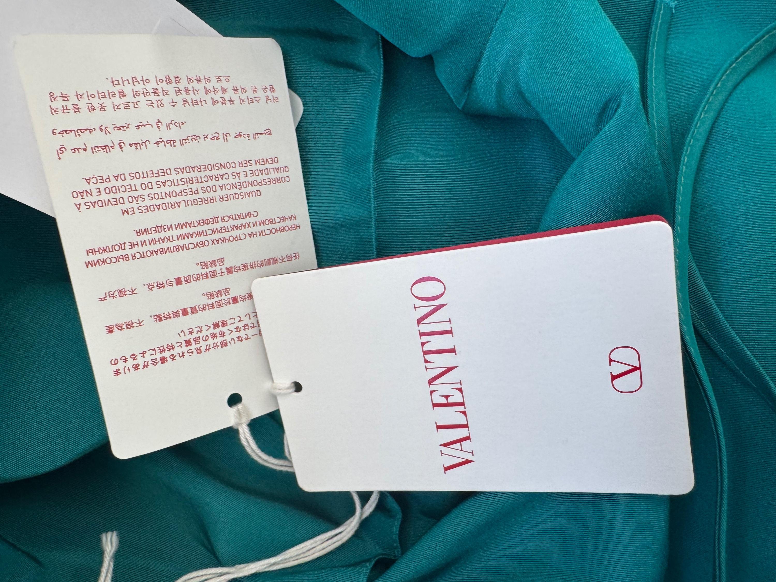 Valentino Teal Silk Shorts