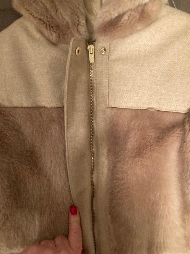 Chloe Kids Wool Faux Fur Hooded Jacket