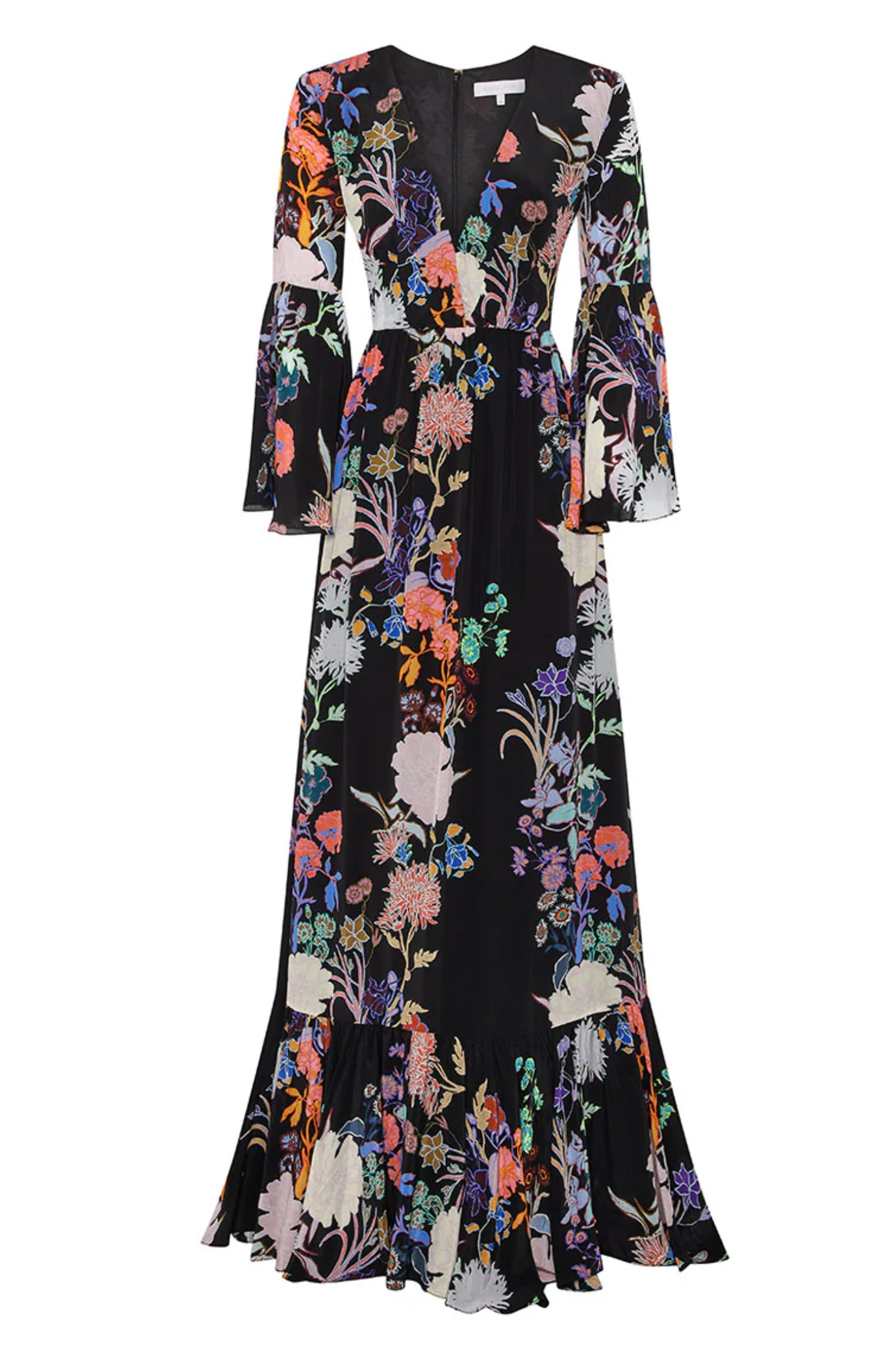 Borgo De Nor Jardin Black Astrea Crepe Maxi Dress