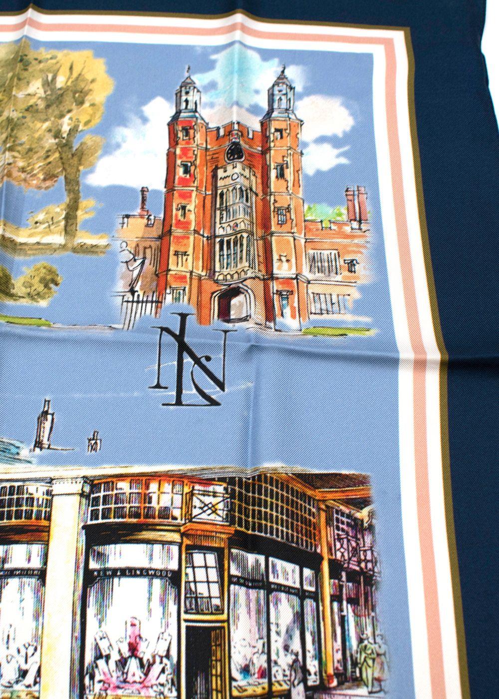 Building Printed Silk Pocket Square