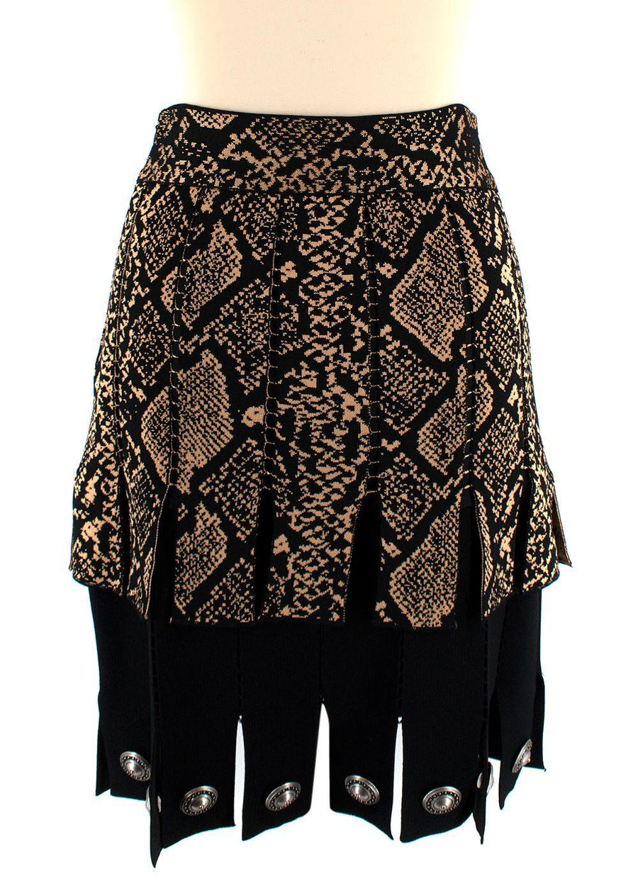 Snake Intarsia Knit Pendant Hem Skirt