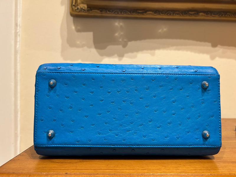 Medium Blue Ostrich Lady Dior Bag
