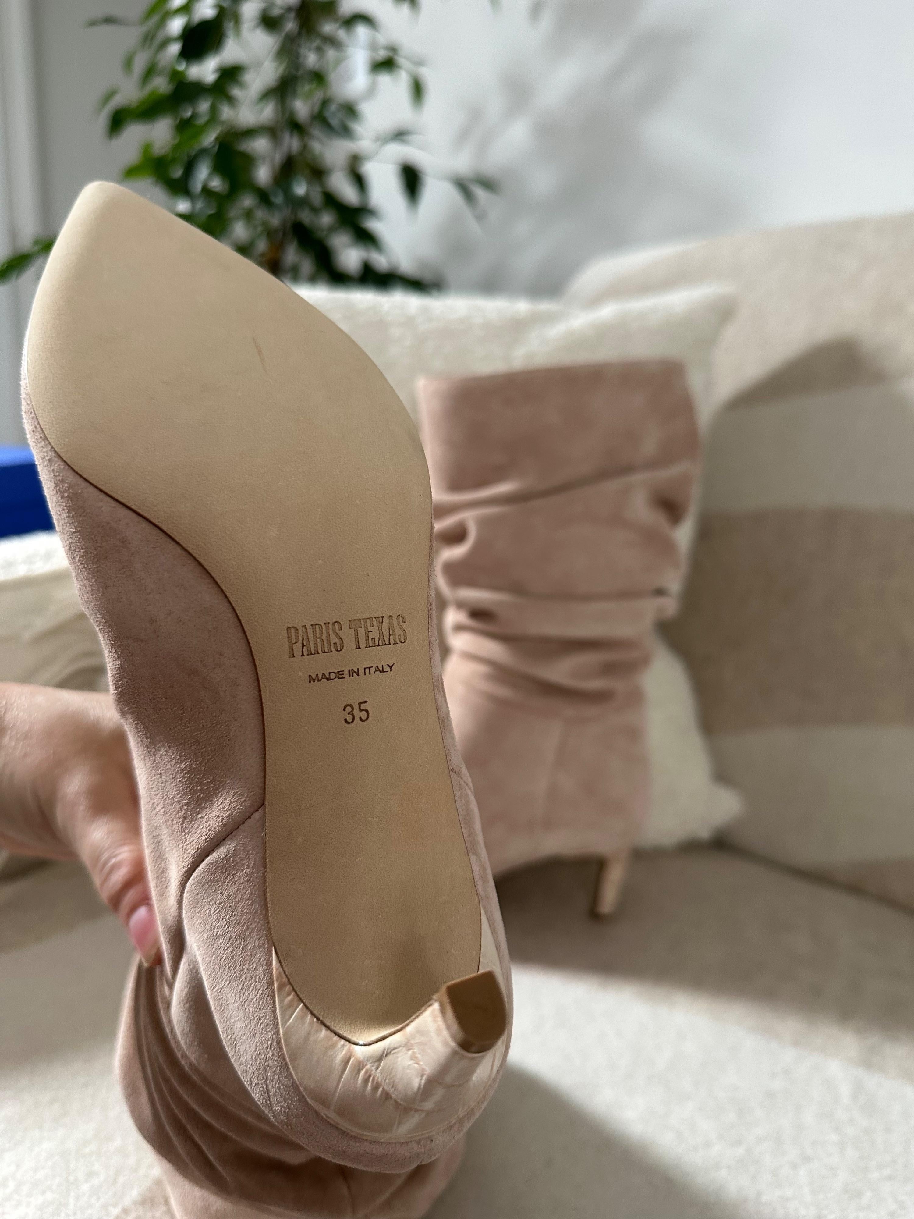 Slouchy Beige Suede Boots