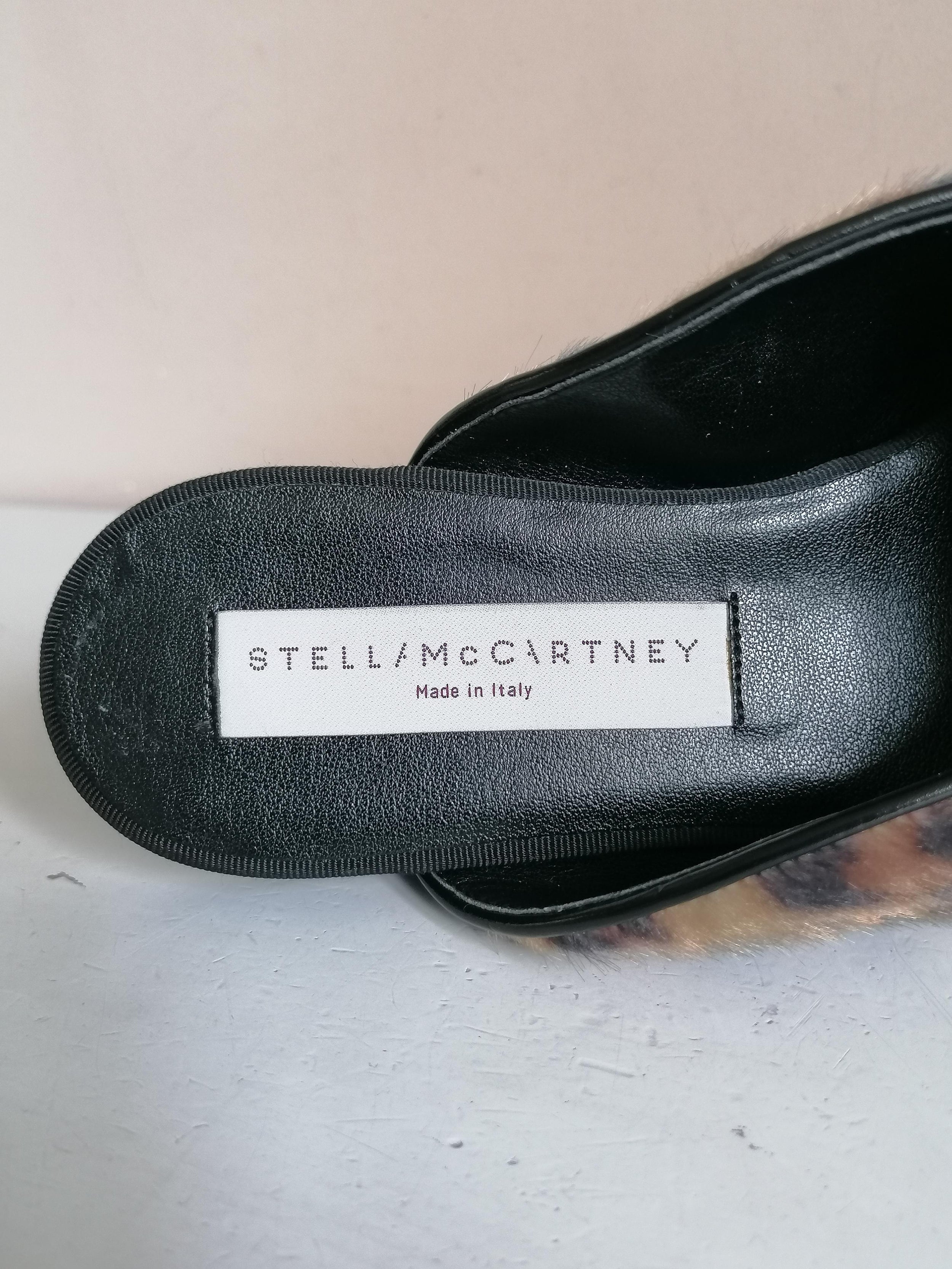 Stella McCartney Leopard Print Faux Calf Hair Mules