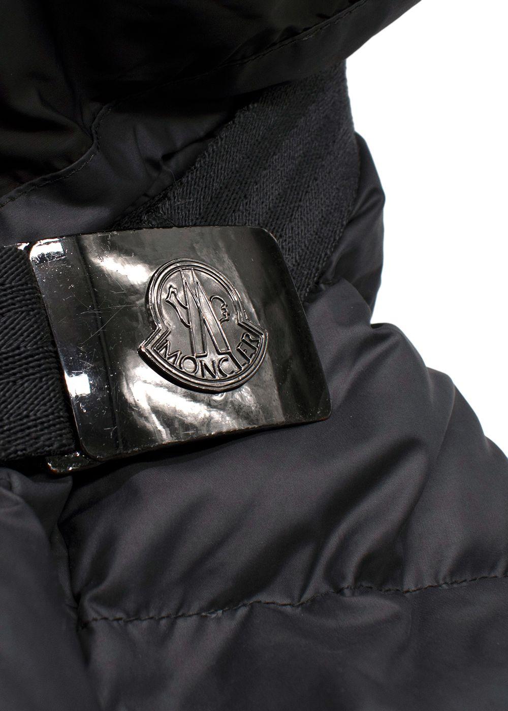 Moncler Grey Longline Nantes Puffer with Racoon Fur Hood