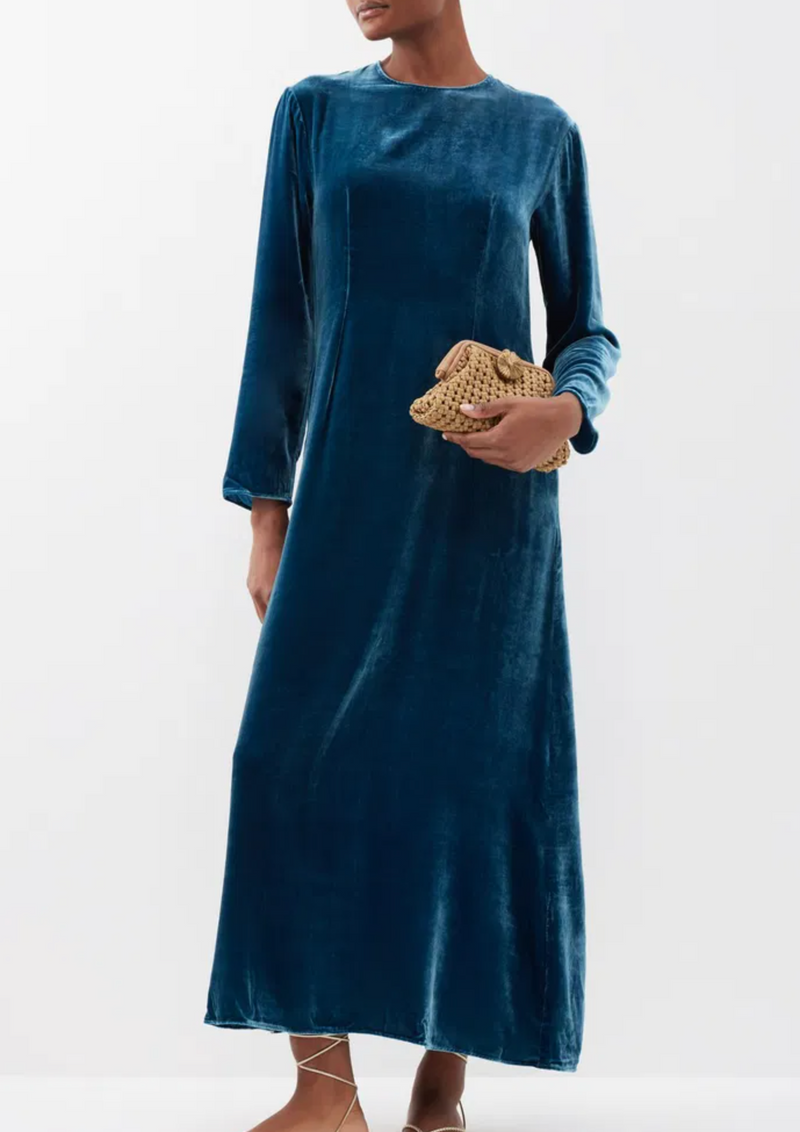 Asceno Jodie Velvet Midi Dress