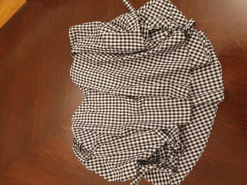 Caroline Constas Black Gingham Gabriella Bardot Top