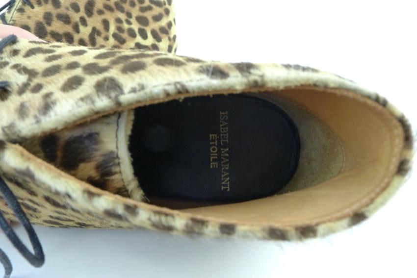 Isabel Marant Etoile leopard print lace-up boots