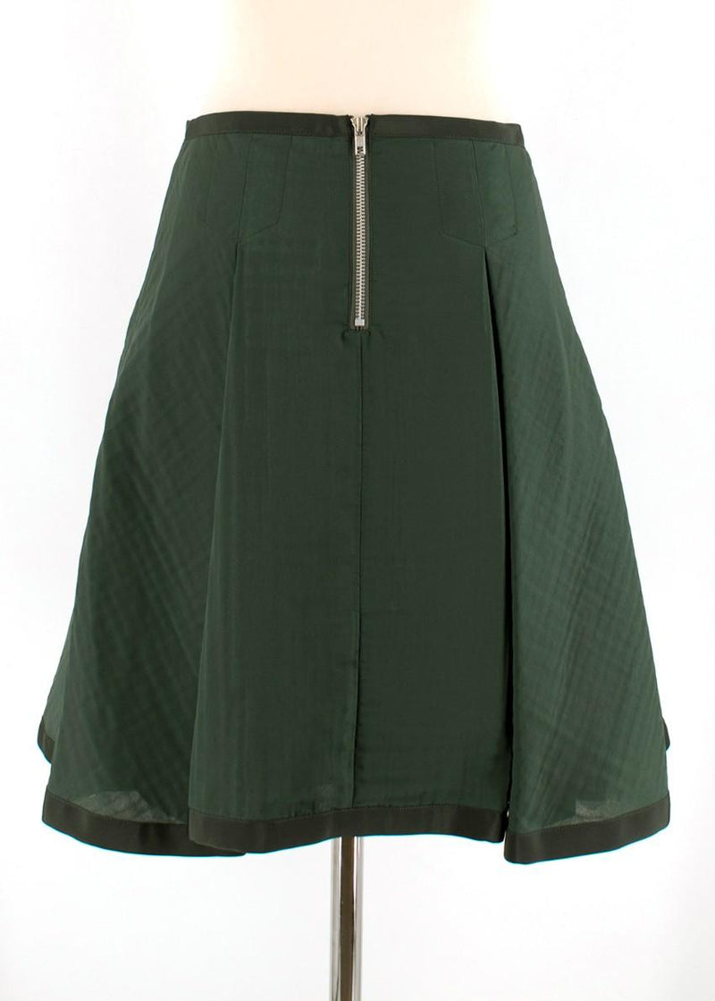 Sacai Luck Green Flared Pleated Skirt