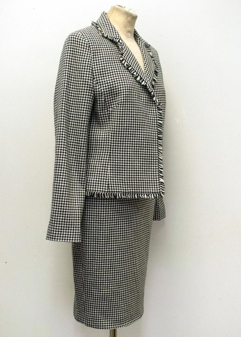 Georges Rech Dogtooth Patterned Skirt Suit