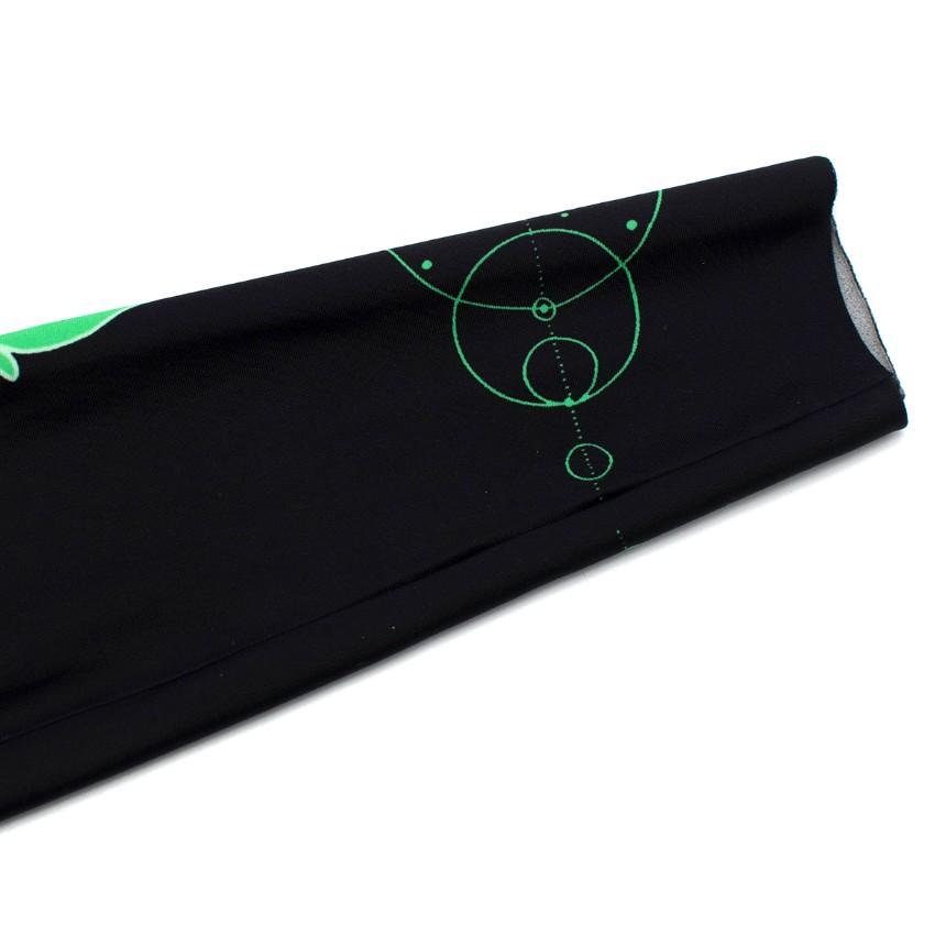 Marine Serre Black & Green Hieroglyphic Print Top