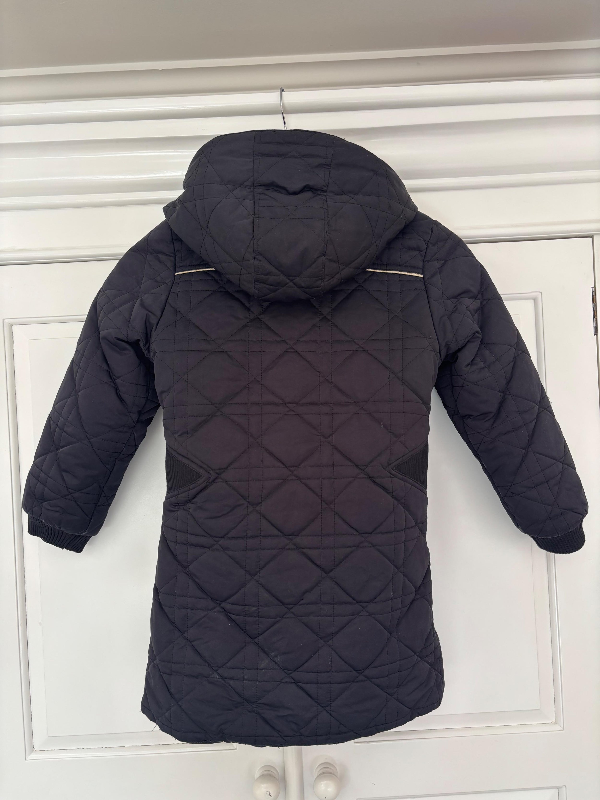 Dior Black  Signature Quilted Kid's Coat  Age 8