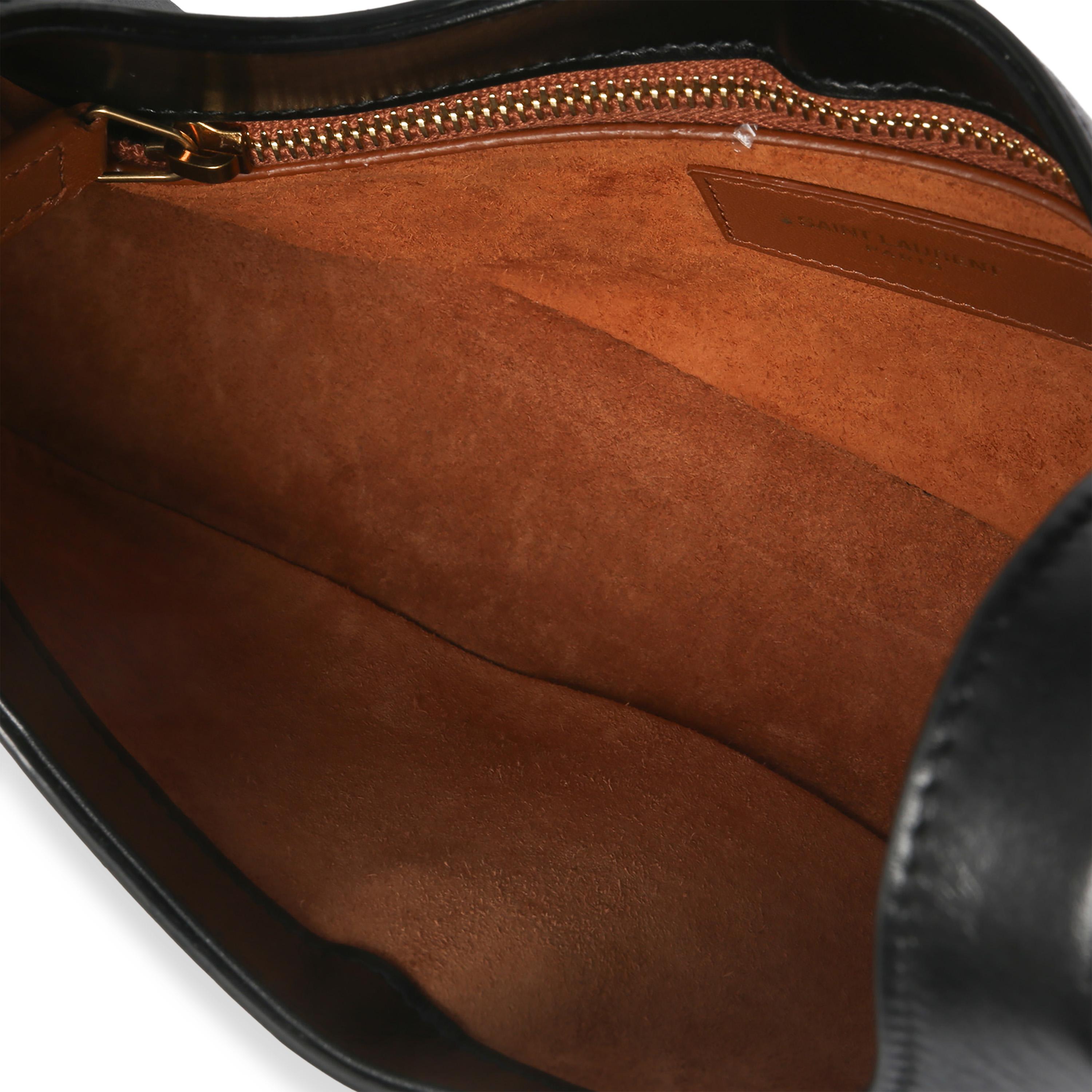 Saint Laurent Smooth Black Calfskin Le Fermoir Hobo