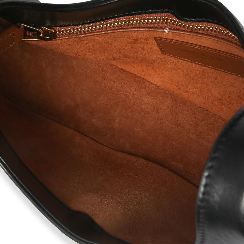 Saint Laurent Smooth Black Calfskin Le Fermoir Hobo