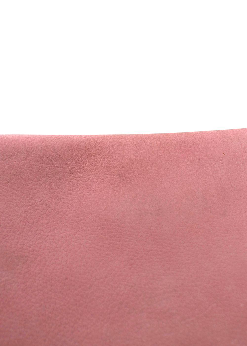 Asprey Pink Suede Turnlock Clutch