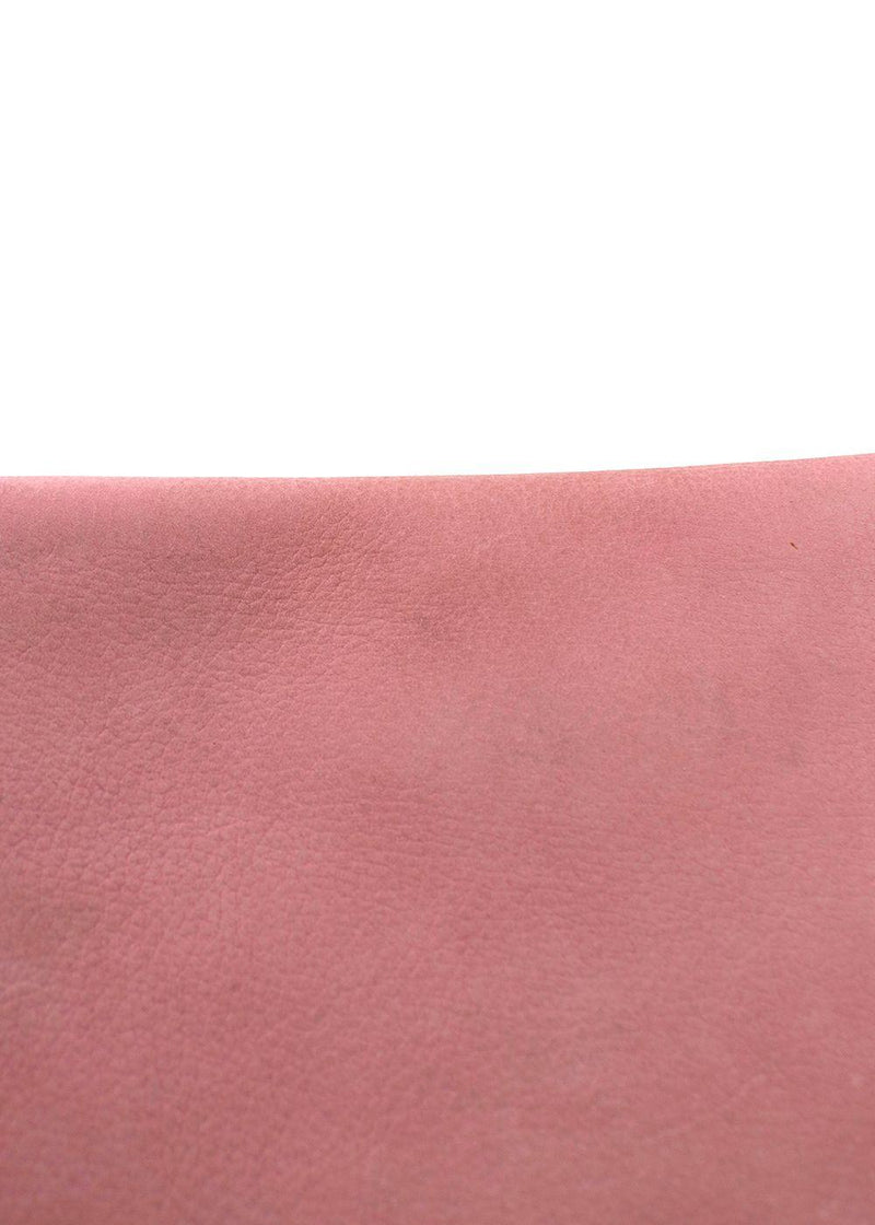 Asprey Pink Suede Turnlock Clutch