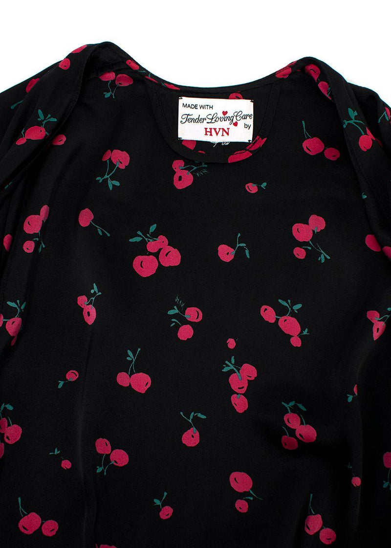 HVN Julia Black Cherry Wrap Dress