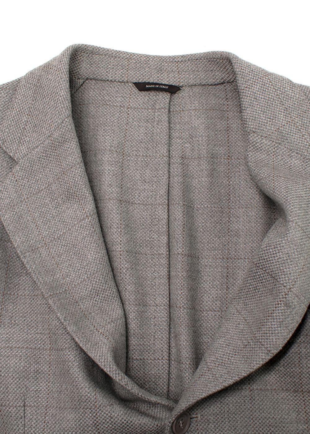 Loro Piana Grey Check Wool Single-breasted Blazer