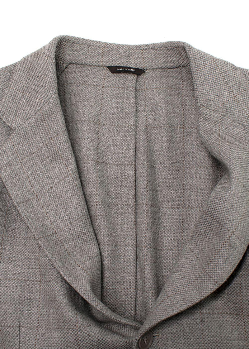 Loro Piana Grey Check Wool Single-breasted Blazer