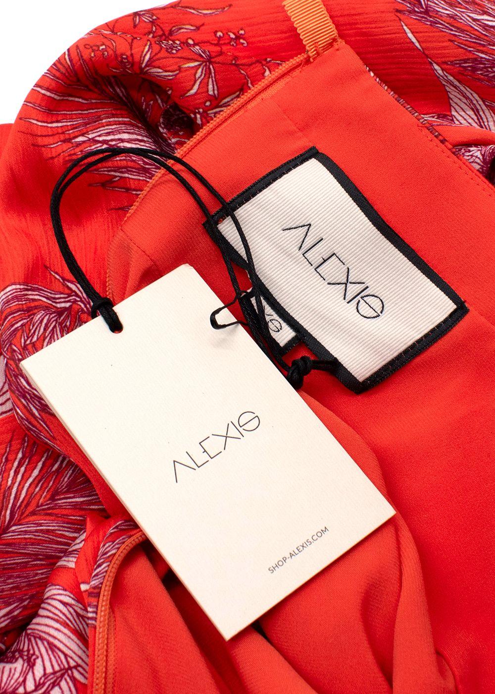Alexis Orange Print Belaya Dress with Self Tie Back