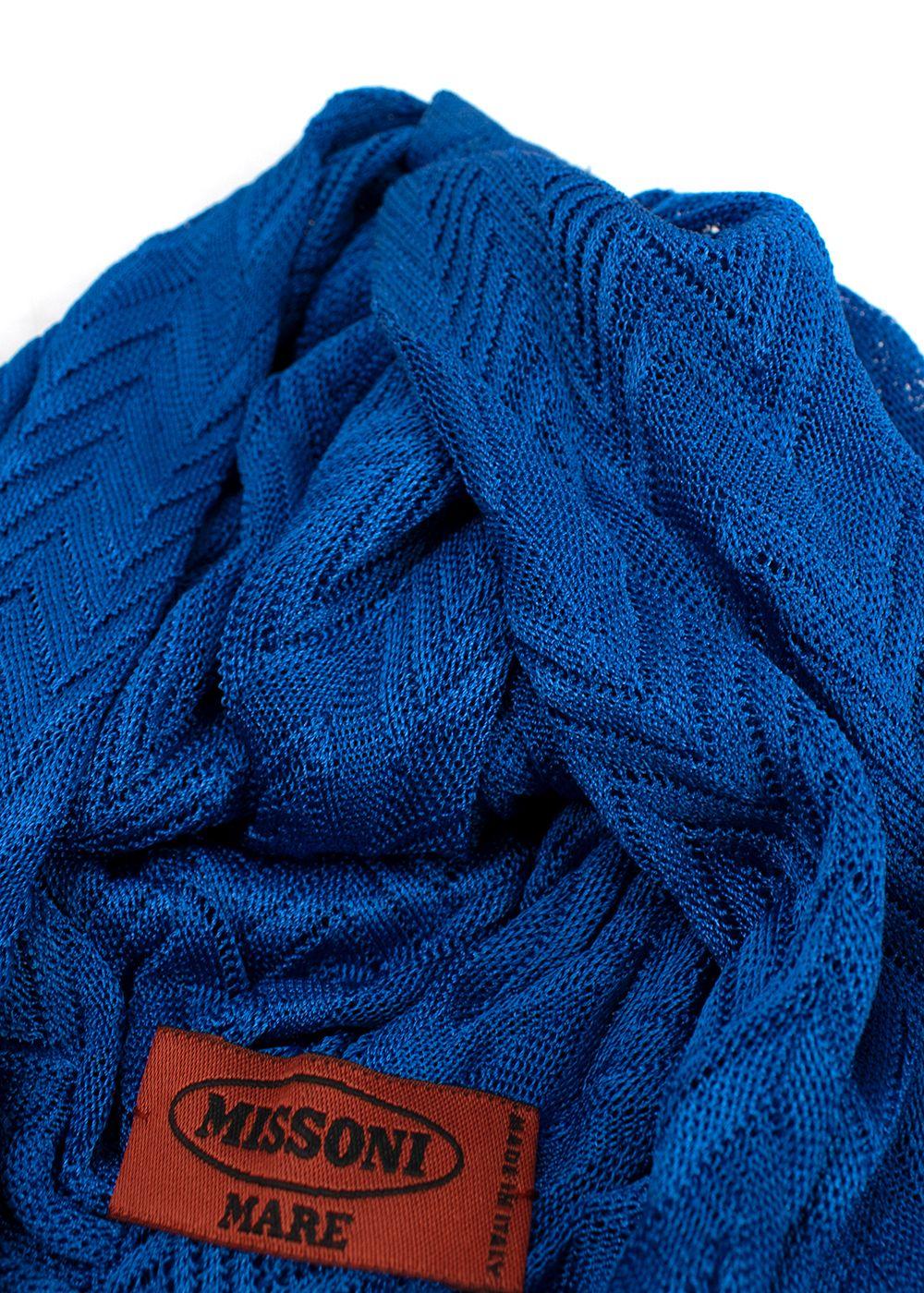 Missoni Blue Zig-zag Knit Turban