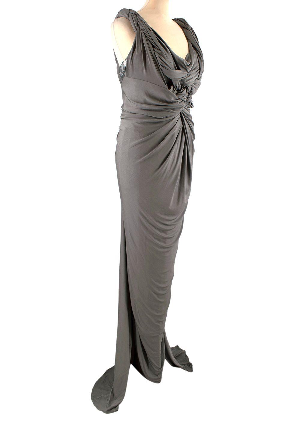 Donna Karan Braided Front Twist Gown