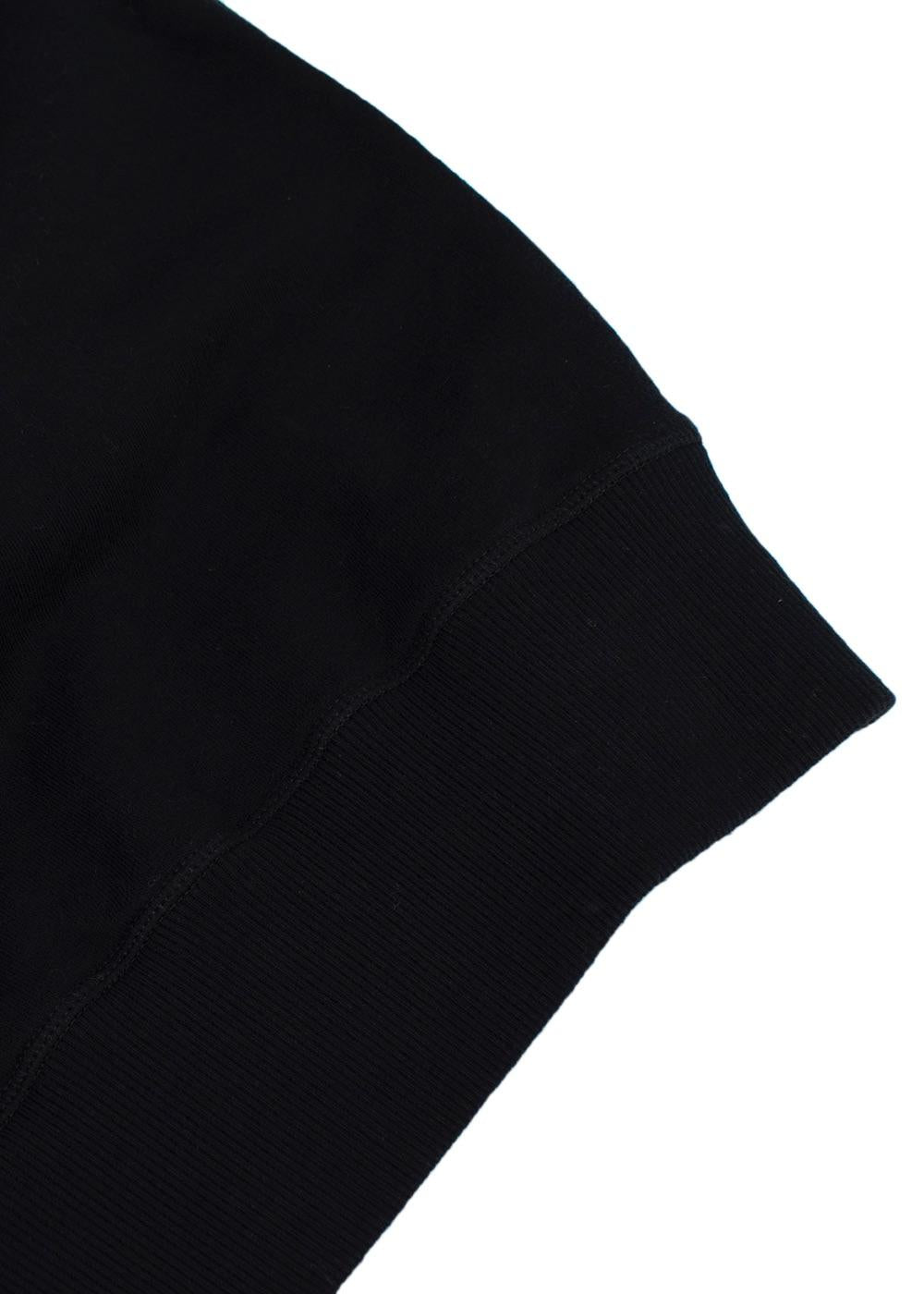 Washed Black Embroidered Cotton Sweatshirt